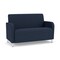 Lesro Siena Lounge Reception Loveseat, Brushed Steel, RF Blueberry Upholstery SN1501 - alternate 1